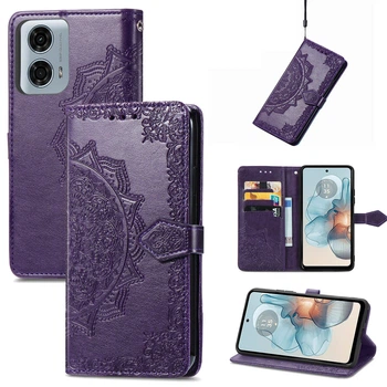 Чехол Vintage для Motorola Edge 50 Fusion книжка кожа PU с визитницей фиолетовый