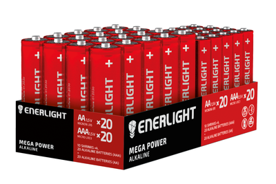 Батарейки Enerlight Mega Power AA FOL 20 шт + AAA FOL 20 шт (90060204PR)