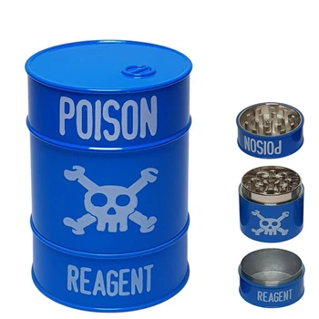 Металлический Гриндер Крешер Измельчитель Для Табака «Poison Barrel Grinder Blue»