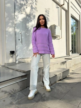 Женский базовый свитер сиреневого цвета 30180 One Size