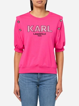 Футболка хлопковая женская Karl Lagerfeld 721318923 L Розовая (1159819366)