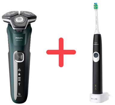 Електробритва PHILIPS S5884/50 серії 5000+ Електрична зубна щітка PHILIPS Sonicare HX6800/63 Protective Clean 4300 (комплект)