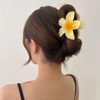 Крабик-зажим Hawaiian flower ANbeauty заколка для волосся 8 см Yellow (AN0103472)