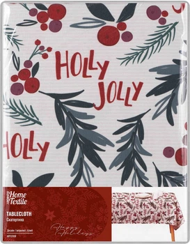 Скатерть Ardesto Happy Holidays 120x140 см Белый остролист (ART07HW)