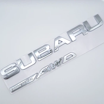 Эмблема надпись Subaru Symmetrical AWD на заднюю часть (хром, глянец) 21.5*5.0 см