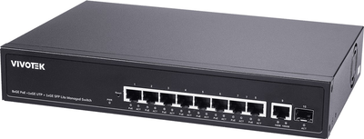 Switch Vivotek 10-port Lite Managed PoE Black (AW-GEL-105A-110)