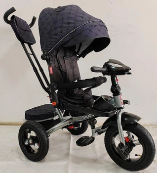 Дитячий триколісний велосипед-коляска Best Trike 6088 F–702-15 зі складним кермом музична пульт