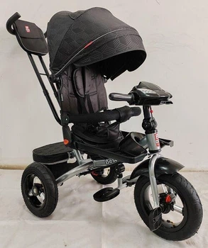 Детский трехколесный велосипед-коляска Best Trike 6088 F–695-12 со складным рулем фара музыкальная пульт