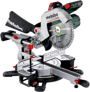 Аккумуляторная бесщеточная торцовочная пила Metabo KGS 18 LTX BL 254 18V 2x8Ah LiHD с протяжкой (614254810)
