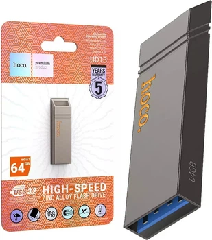 USB Флеш накопитель Hoco UD13 Clever USB3.2 USB flash drive 64GB Metal Grey (38575)