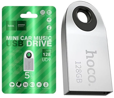 USB Флеш накопитель Hoco UD9 Insightful Smart mini car music USB drive 128GB Silver (38547)