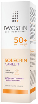 Крем сонцезахисний Iwostin Solecrin Capillin захисний заспокійливий Spf 50+ 50 мл (5902502602223)