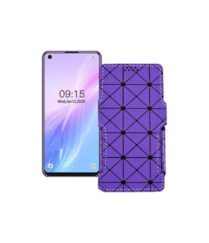 Чохол-книжка з екошкіри для телефону Oukitel C18 Pro Фіолетовий ромб