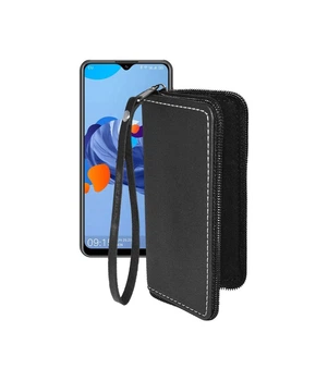 Чохол-гаманець з екошкіри для телефону Oukitel C19 Чорний глянець