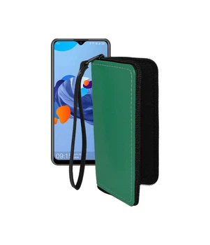 Чохол-гаманець з екошкіри для телефону Oukitel C19 Темно-зелений