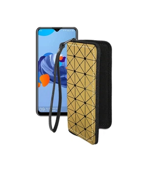 Чохол-гаманець з екошкіри для телефону Oukitel C19 Золотий ромб