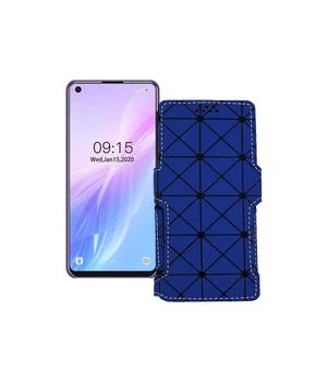 Чохол-книжка з екошкіри для телефону Oukitel C18 Pro Синій ромб