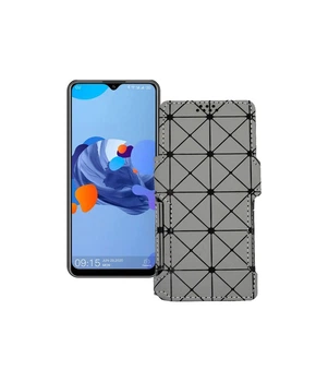 Чохол-книжка з екошкіри для телефону Oukitel C19 Сірий ромб