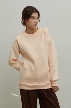 Жіночий бежевий світшот Зірочка M | 44-46 UKRS-8883 UkrGlamour