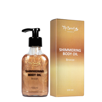 Масло для тела мерцающее сухое Top Beauty Shimmering Body Oil с шиммером 100 мл Bronze/Бронзовый шиммер