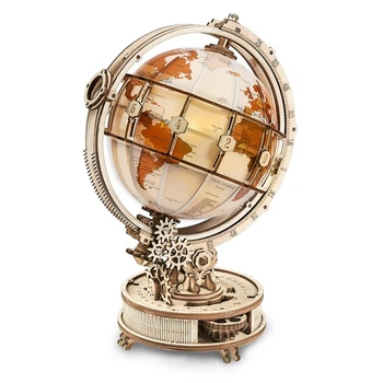 Конструктор Robotime 3D пазл деревянный модель Светящийся Глобус Luminous Globe ST003