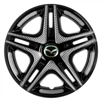 Автомобільні ковпаки STAR Дакар Super Black R14 4 шт. (з логотипом Mazda)