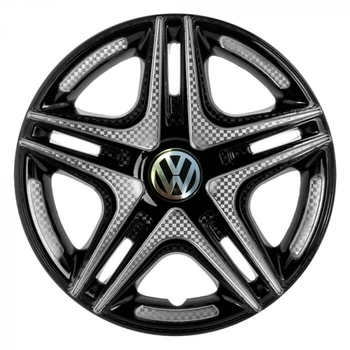 Автомобільні ковпаки STAR Дакар Super Black R14 4 шт. (з логотипом Volkswagen)