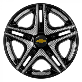 Автомобільні ковпаки STAR Дакар Super Black R14 4 шт. (з логотипом Chevrolet)