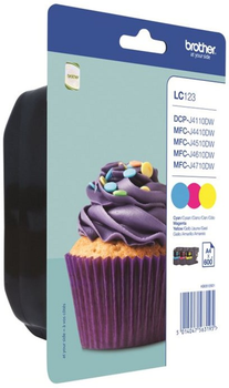 Набір картриджів Brother LC123 High Yield Rainbow Pack Yellow/Cyan/Magenta (LC123RBWBPDR)