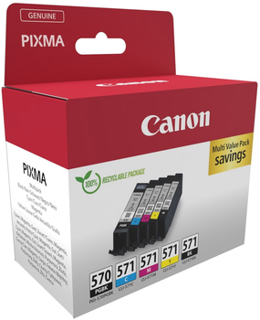 Набор картриджей Canon PGI-570/CLI-571 PGBK/BK/C/M/Y Multi Pack Black 1 x 7 мл + Color 3 x 7 мл + Pigmented black 1 x 15 мл (0372C006)