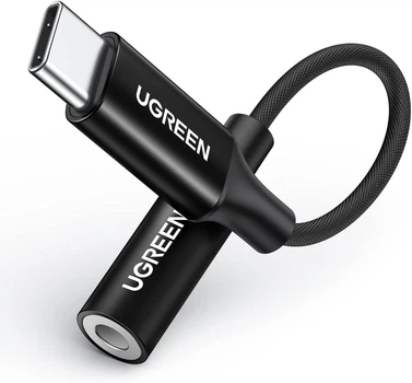 Перехідник Ugreen кабель Type-C — 3.5 mm для навушників 10CM Black (AV142)