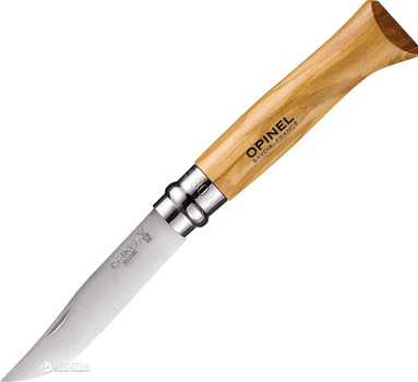 Туристический нож Opinel 8 VRI Olive + Кожаный чехол (2047816)