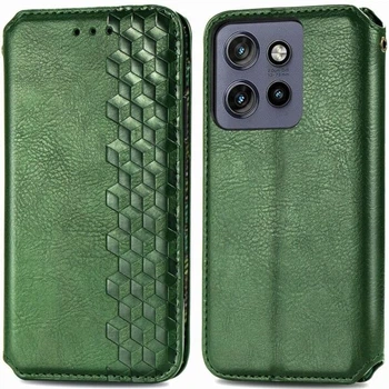 Чохол Deexe Rhombus Wallet для Motorola Edge 50 Neo / Edge 60 Neo - Green
