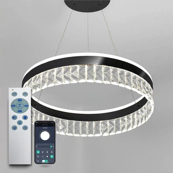 Люстра светодиодная подвесная LUMINARIA CARINA 90W R BLACK/CLEAR 500/1200 APP 220V IP20,