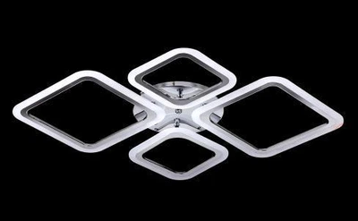 Люстра світлодіодна квадрати срібло з пультом керування SL-5331/2+2 CR DIMMER