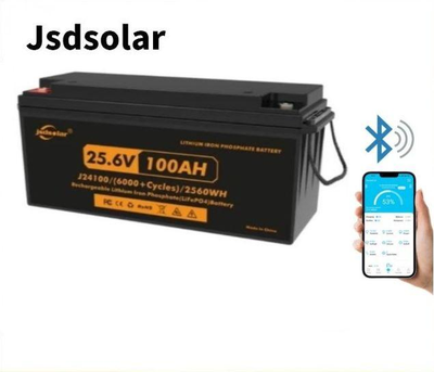 Аккумулятор LiFePo4 (литий железо фосфатный) Jsdsolar J24100 LiFePO4 24V (25,6V) - 100 Ah (2560Wh) (BMS 100A/100A) пластик bluetooth