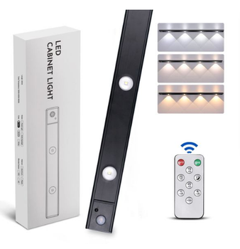 LED світильник cat`s eye 120-4B з пультом, аккумулятором, датчиком руху та освітленості 120 см 4W алюмінієвий чорний