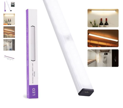 LED світильник 020-3 з аккумулятором, датчиком руху та освітленості 20 см 3W алюмінієвий сріблястий