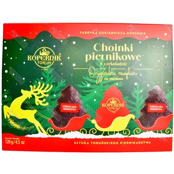 Польські пряники Перники у формі ялинок KOPERNIK у шоколаді Choinki piernikowe 128 г