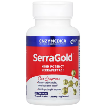 Серрапептаза для сердца, High Activity Serrapeptase, Enzymedica, 60 капсул