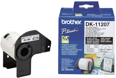 Стрічка для етикеток Brother DK-11207 5.8 x 5.8 мм 100 шт White (4977766628174)