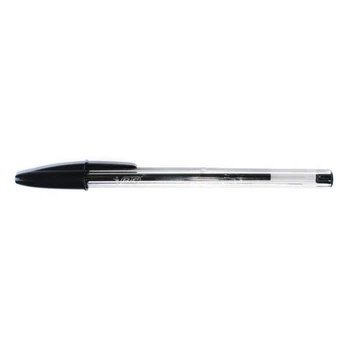 Ручка шариковая BIC Cristal Крістал 1,0 мм чорная, корпус прозрачный пластик