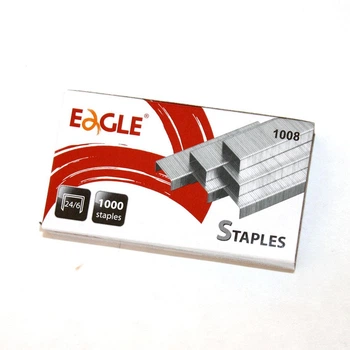 Скобы №24/6 для степлера металические 1000 штук в пачке Eagle 1008