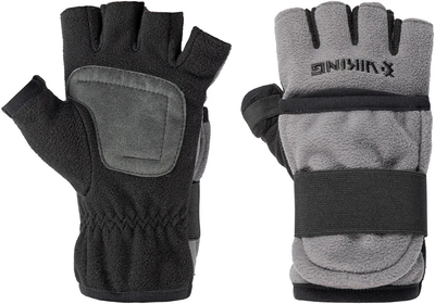 Перчатки Viking Fishing Ice Pro Gloves L (fleece) 5 cut finger+cover ц:grey-graphite