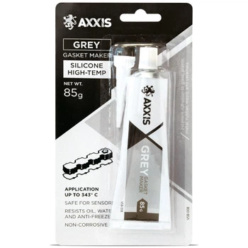 Клей-герметик фіксатор для прокладок AXXIS +343°С силіконовий сірий 85г, (VSB-008)