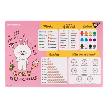 Подложка настольная 42 x 29см Yes английский Line Friends Cony
