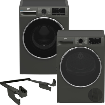 Стиральная машина BEKO B3WFU5822MG + Соединительная планка BEKO PSKMG + Сушильный автомат BEKO B3T68239MG (комплект)