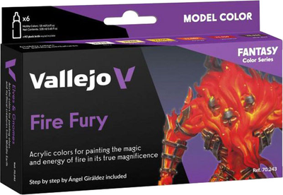 Набір акрилових фарб Vallejo Model Color Fantasy 70.243 Fire Fury 6 шт x 18 мл (8429551702430)