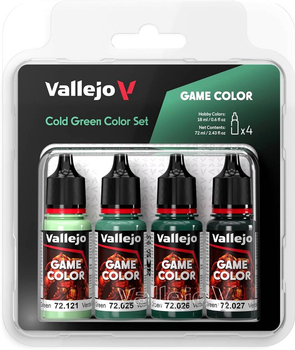 Zestaw farb akrylowych Vallejo Game Color 72.383 4 x 18 ml Cold Green (8429551723831)