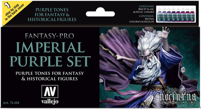 Zestaw farb akrylowych Vallejo Fantasy-Pro 74.104 Imperial Purple 8 szt x 17 ml (8429551741040)